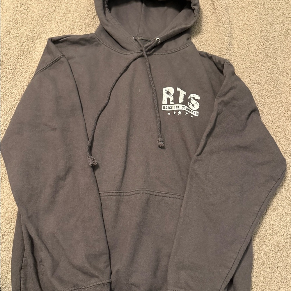 Gray Hooded Sweater with Branding